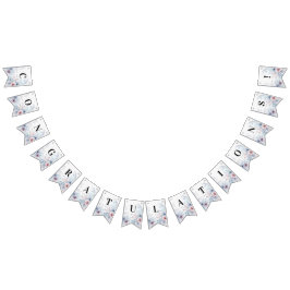 Blaurosa Blumenzellenfahne Wimpelkette