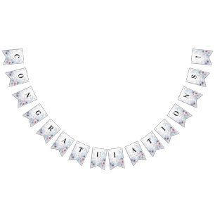 Blaurosa Blumenzellenfahne Wimpelkette