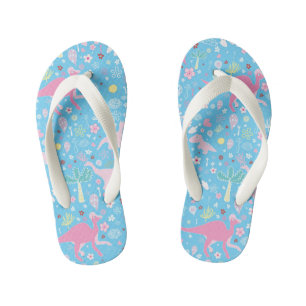 Blaurosa Dinosauriermuster Kinderbadesandalen