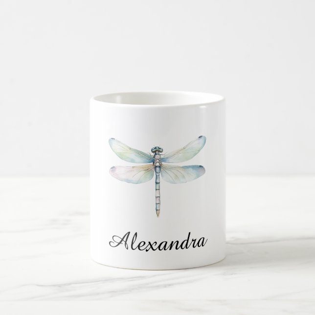 Blaurosa Dragonfly Kaffeetasse (Mittel)