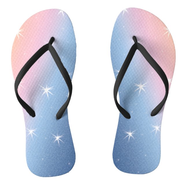 Blaurosa Farbton mit Sternen Flip Flops (Fußbett)