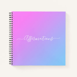 Blaurosa Gefärbte Krawatte Weiße Typografie Affirm Notizbuch