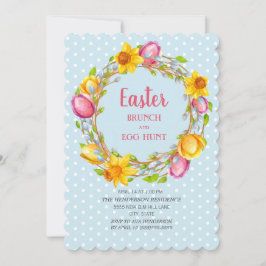 Blaurosa Gelbe Osterfeige Eizelljagd Einladung