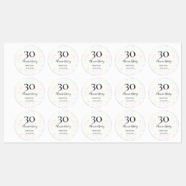 Blaurosa gelbe Polka Punkte 30-jähriger Jubiläumsn Etiketten