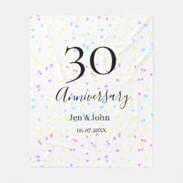 Blaurosa gelbe Polka Punkte 30-jähriger Jubiläumsn Fleecedecke