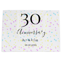 Blaurosa gelbe Polka Punkte 30-jähriger Jubiläumsn Große Geschenktüte