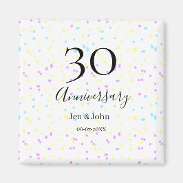 Blaurosa gelbe Polka Punkte 30-jähriger Jubiläumsn Magnet