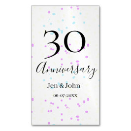Blaurosa gelbe Polka Punkte 30-jähriger Jubiläumsn Magnetische Visitenkarte