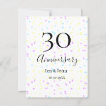 Blaurosa gelbe Polka Punkte 30-jähriger Jubiläumsn