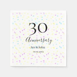 Blaurosa gelbe Polka Punkte 30-jähriger Jubiläumsn Serviette