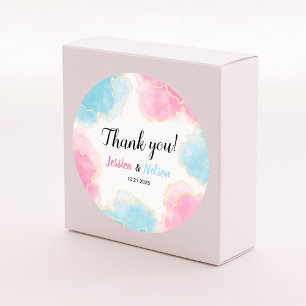 Blaurosa Geschlecht offenbart Party rund Aufkleber