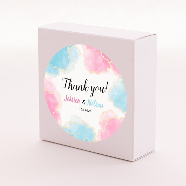 Blaurosa Geschlecht offenbart Party rund Aufkleber (Von Creator hochgeladen)