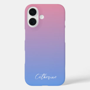 Blaurosa Gradient Moderner Minimaler Name für den  iPhone 16 Hülle