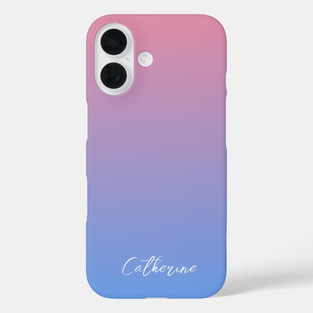 Blaurosa Gradient Moderner Minimaler Name für den  Case-Mate iPhone Hülle (Rückseite)