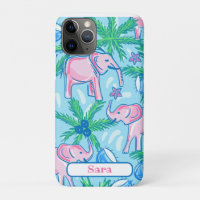 Blaurosa Grüner Preppy-Elefant