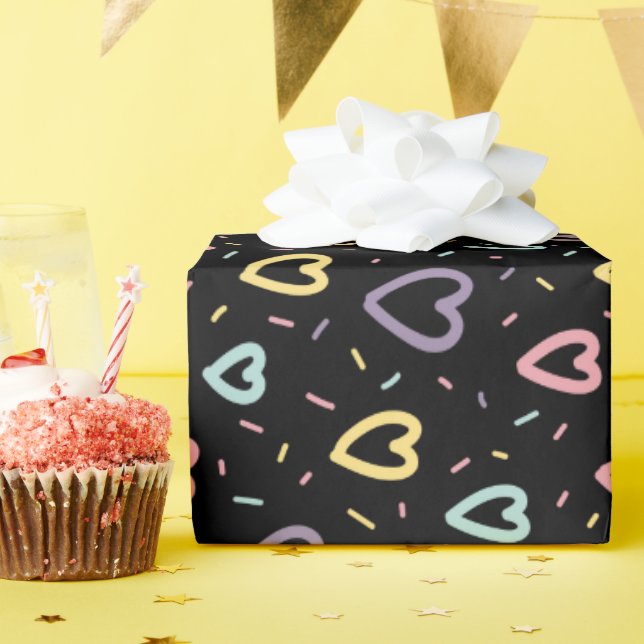 blaurosa Konfetti-Liebe-Geschenkpapier Geschenkpapier (Geburtstagsparty)