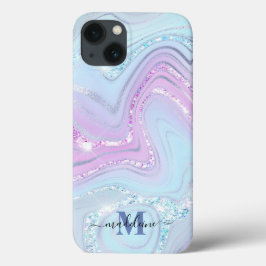 Blaurosa Kristall Marmor Iridescent Agate Case-Mate iPhone Hülle