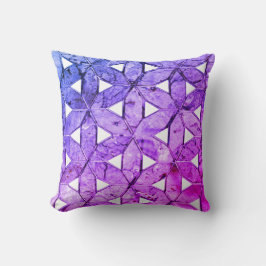 Blaurosa lila Blume des Lebens, ängstliche Geometr Kissen