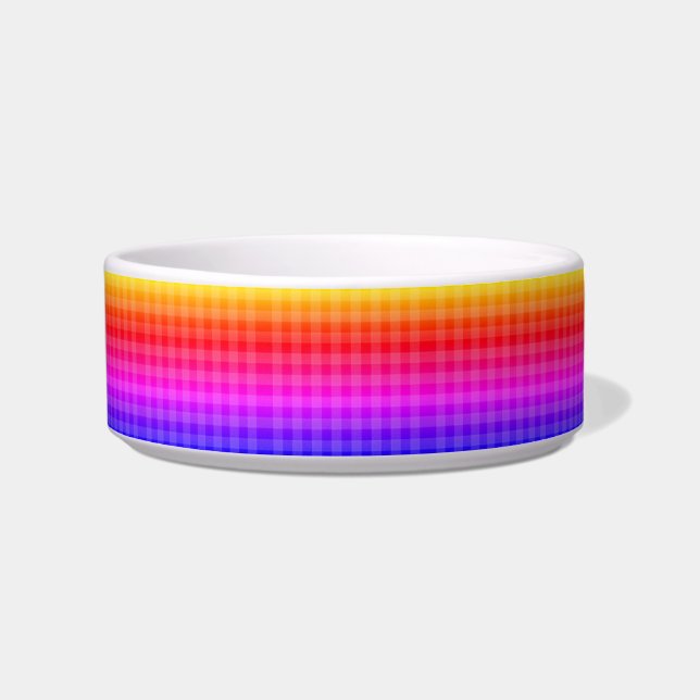 Blaurosa, lila orange, kariertes Muster Napf (Vorderseite)