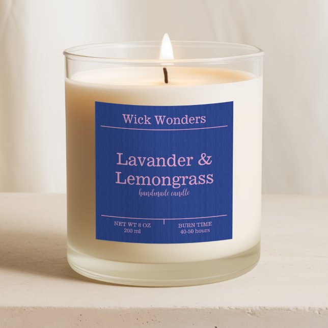 Blaurosa-Minimalistische Kennzeichnung für die Ker Quadratischer Aufkleber (Von Creator hochgeladen)