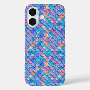 Blaurosa Neonskala iPhone 16 Hülle