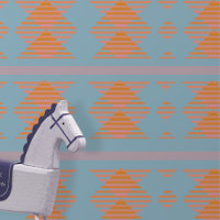 Blaurosa Orange Abstrakte geometrische Formen