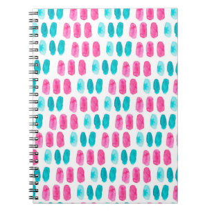 Blaurosa Pinselstriche. Abstraktes Malmuster Notizblock