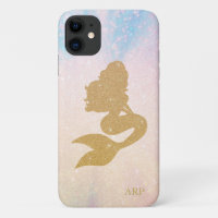 *~* Blaurosa Sparkle Gold Glitzer Mermaid Initial