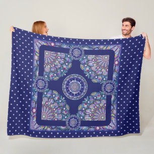 Blaurosass Fleecedecke