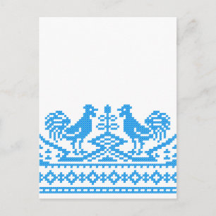 Blauroster-Kreuzstich Postkarte