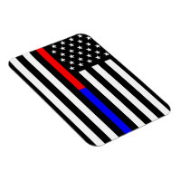 Blaurot-dünne Linie Polizei Feuerwehr Symbol usa