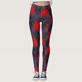 Blaurot-feine Muster-Leggings Leggings