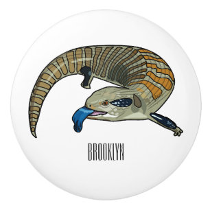 Blaurzeckenskink Cartoon-Illustration Keramikknauf