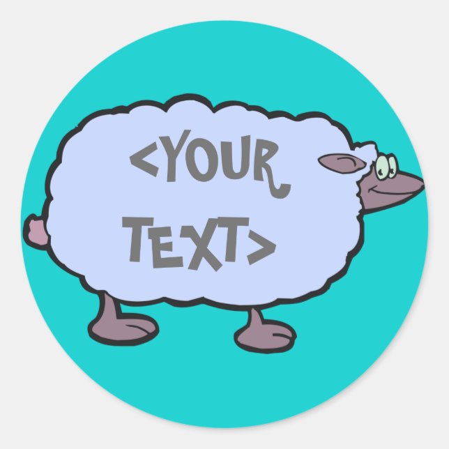 Blauschaf, <YOUR TEXT> Runder Aufkleber (Vorderseite)