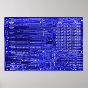 Blauschaltung - elektronische Schalttafel Poster