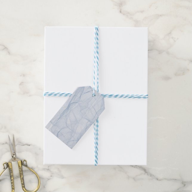 Blauschattenmuster Geschenkanhänger (Mit Garn)