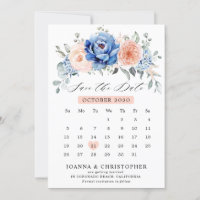 Blauschiefer-Dusty-Blush-Kalender Save the Date