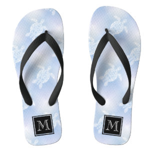 Blauschildkrötenmuster Flip Flops