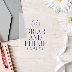 Blauschmalzender Laurel Wreath Monogram Wedding