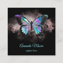 Blauschmetterling-Rettungsassistent Holograph Opal Quadratische Visitenkarte