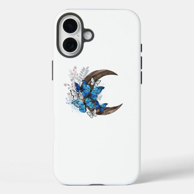 Blauschmetterlinge auf Holzhalbzeugen Case-Mate iPhone Hülle (Rückseite)