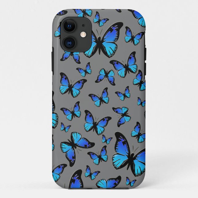 Blauschmetterlinge Case-Mate iPhone Hülle (Rückseite)