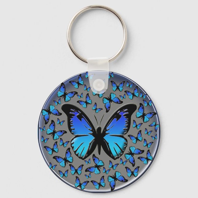 Blauschmetterlinge Schlüsselanhänger (Vorderseite)