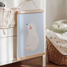 Blauschnee Winterpolar Kinderzimmer Wanddekor Wandteppich Mit Holzrahmen