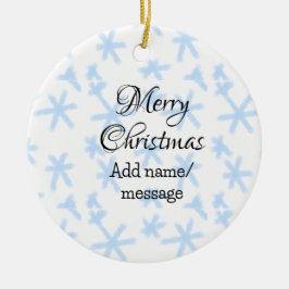 Blauschneeflocken Weihnachtsmuster Schneemuster Keramik Ornament