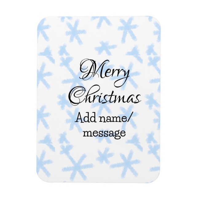 Blauschneeflocken Weihnachtsmuster Schneemuster Magnet (Vertikal)