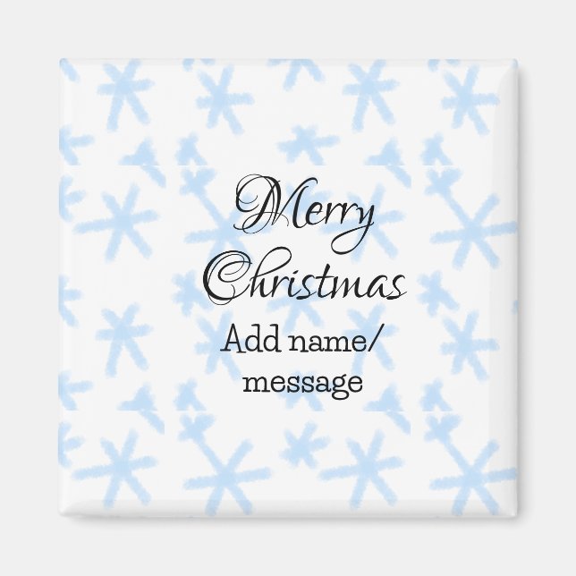 Blauschneeflocken Weihnachtsmuster Schneemuster Magnet (Vorne)