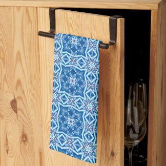 Blauschneeviereckiges Muster Geschirrtuch