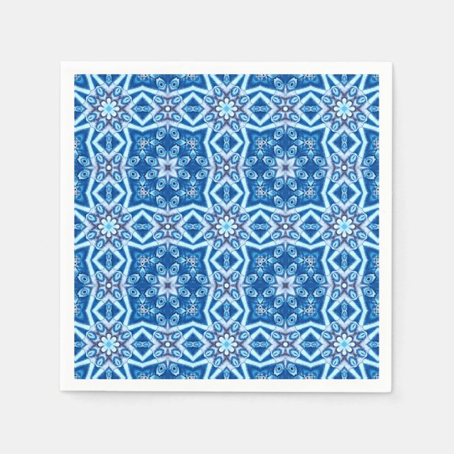 Blauschneeviereckiges Muster Serviette (Vorderseite)