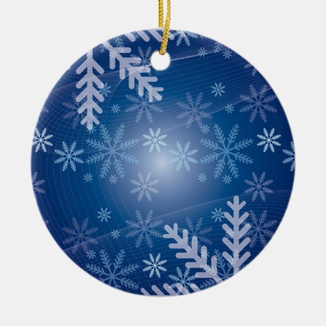 Blauschneewein Keramikornament (Vorne)